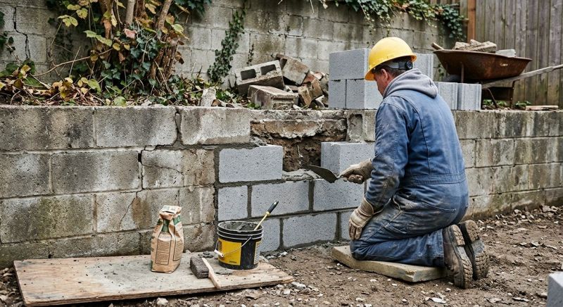 Cinder Block Wall Repair in Riverton, UT