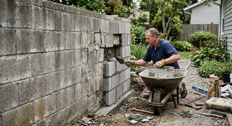 Cinder Block Wall Repair in Stockton, UT